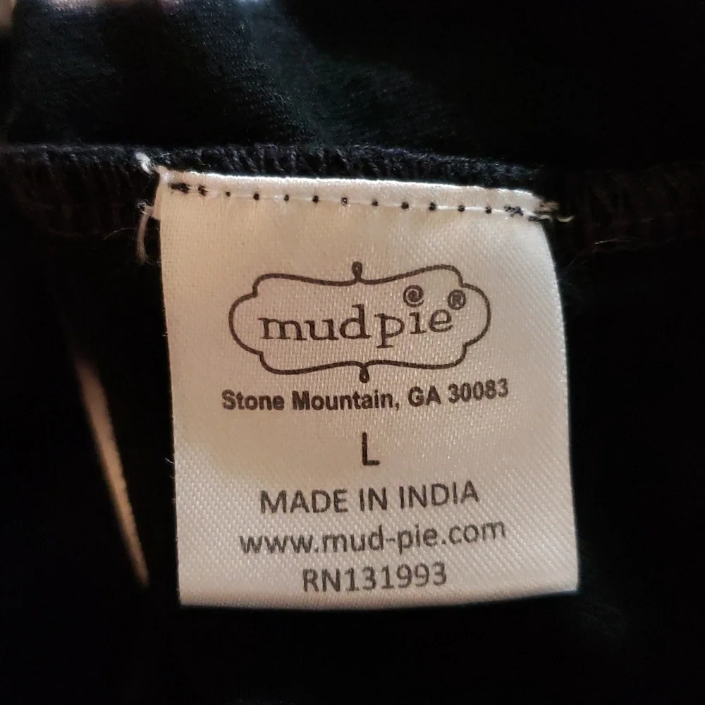 Mud Pie Black & White Vertical Stripes Tie-Dye Dress. Size: Large